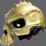 Casque moto vintage tete de mort - Chrome / 55-56cm - Casque