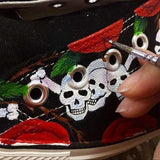 Chaussures Têtes de mort peintes à la main - Chaussures