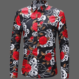 Chemise skull à fleurs - L - Chemise