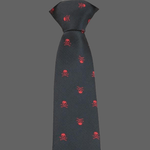 Cravate avec des têtes de mort rouges - Cravate
