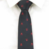 Cravate avec des têtes de mort rouges - Cravate