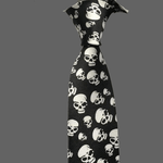 Cravate tête de mort blanche et noire - Cravate