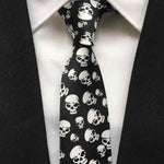 Cravate tête de mort blanche et noire - Cravate
