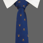 Cravate tête de mort pirate bleu - Cravate