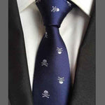 Cravate tête de mort bleu et blanc - Cravate