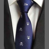 Cravate tête de mort bleu et blanc - Cravate
