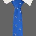 Cravate tête de mort bleu royal - Cravate