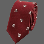 Cravate tête de mort discrète - Rouge Foncé 04 - Cravate