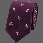 Cravate tête de mort discrète - Bleu 01 - Cravate