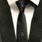 Cravate tête de mort noir et gris - Cravate