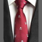 Cravate tête de mort rouge et blanc - Cravate