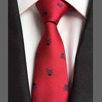 Cravate tête de mort rouge et bleu - Cravate