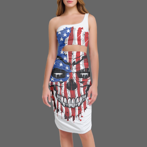 Robe moulante sexy Tete de mort Exclusive