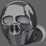 Ecouteur bluetooth en forme de tête de mort - Gris - 
