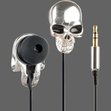 Ecouteurs avec une tête de mort en métal - Ecouteur