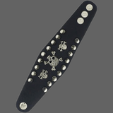 Large bracelet tête de mort en cuir pour homme - Bracelet