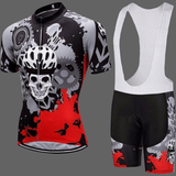 Ensemble cycliste tête de mort pour homme - Maillot et 