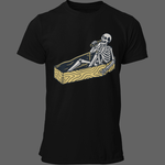T-shirt homme squelette dans un cercueil - T-shirt