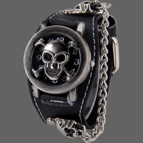 Montre tête de mort biker pour homme - montre