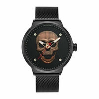 Montre tête de mort style épurée - Or rose - montre