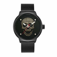 Montre tête de mort style épurée - Argent - montre