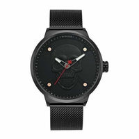 Montre tête de mort style épurée - Noir - montre