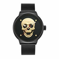 Montre tête de mort style épurée - Or - montre