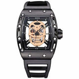 Montre tête de mort transparente - Noir et Or - montre