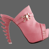 Mule à talon Tête de mort - Rose / 35 - Chaussures