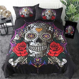 Parure de lit Tête de mort mexicaine - Black Skull / King - 