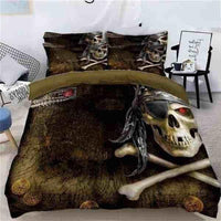 Parure Tête de mort Pirate - Super king 4pcs - Parure de lit