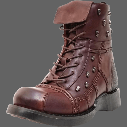 Bottes de moto Tête de mort - Marron / 48 - Chaussures