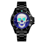 Montre tête de mort lumineuse - Bleu Noir - montre