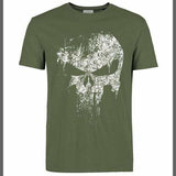 T-shirt Punisher Skull pour homme - Vert foncé / S - T-shirt