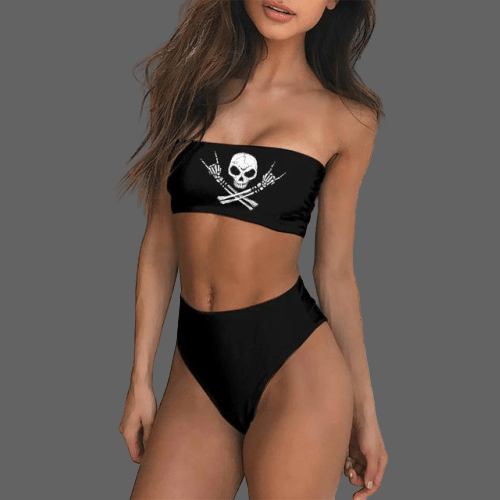Bikini Têtes de mort pour femme - Noir / XS - Maillot de 