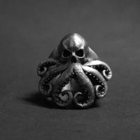 Bague Tete de mort pieuvre