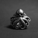 Bague Tete de mort pieuvre