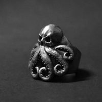 Bague Tete de mort pieuvre