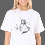 T-shirt squelette déprimé - Blanc / XL - T-shirt