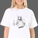 T-shirt squelette déprimé - Blanc / XL - T-shirt