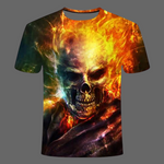 T-shirt Tête de mort enflammée - T-shirt