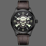 Montre de luxe Pirate - Or / Bracelet noir - montre
