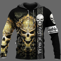 Hoodie Gothic Skull - Skull / 7XL - Sweat