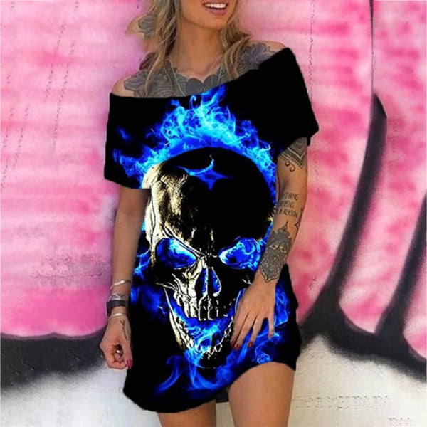 Robe sexy crane bleu - Bleu / XXXL - robe