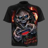 T-shirt tête de mort Gamer never die