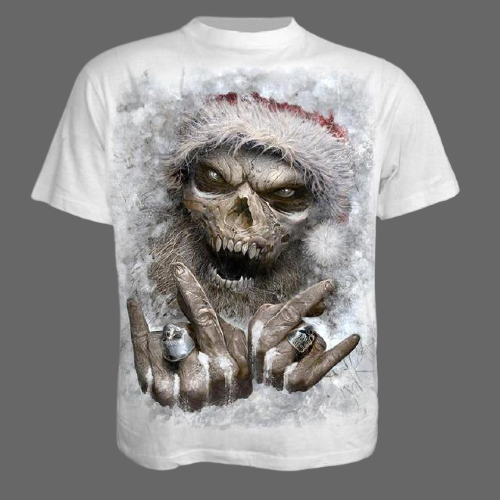 T-shirt de Noël manches courtes gris homme