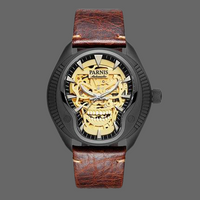 Montre tête de mort de luxe pour homme - Marron - montre