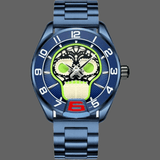 Montre Tete de mort amusante - Bleu - montre