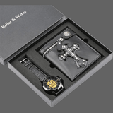 Coffret montre et portefeuille Tête de mort - Or - montre