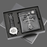 Coffret montre et portefeuille Tête de mort - Blanc - montre